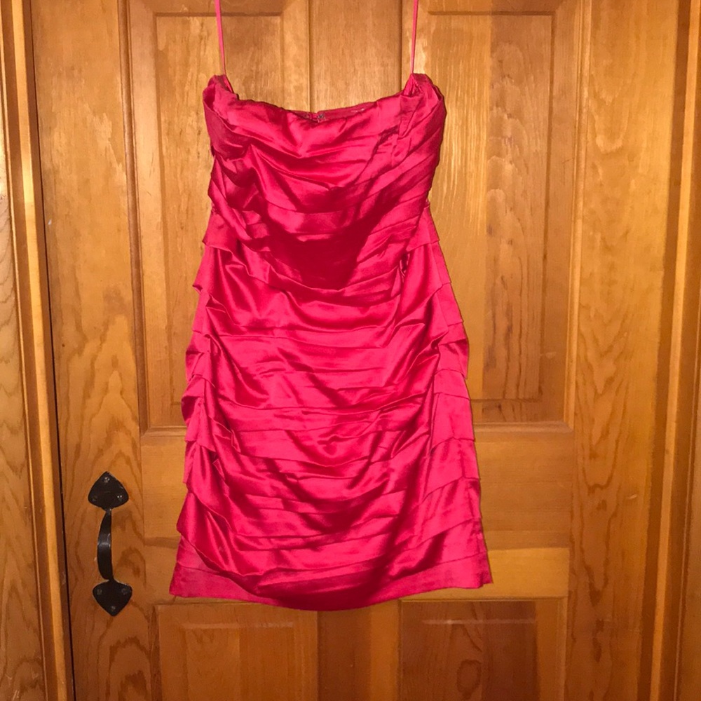 Express pink strapless dress